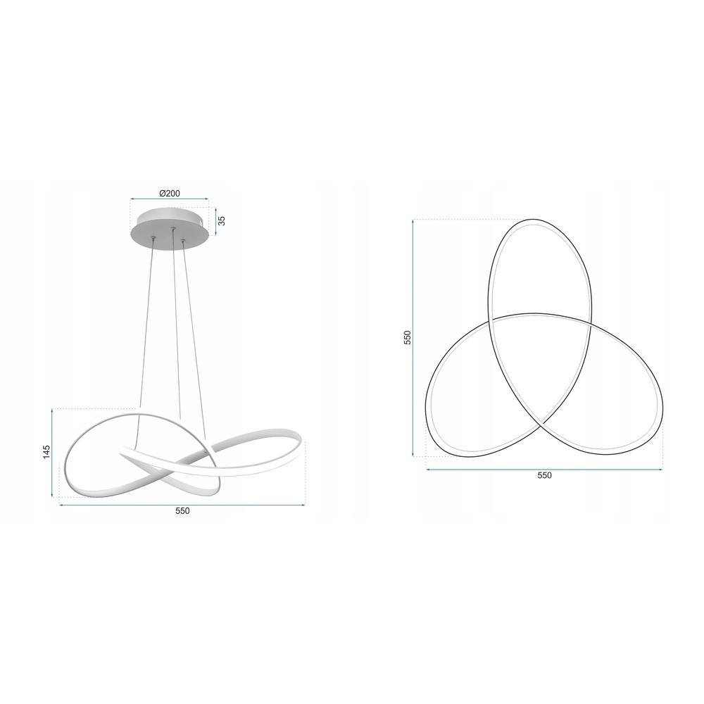 TAKLAMPA HÄNGANDE RING MODERN LED + FJÄRRKONTROLL APP393-CP KROM