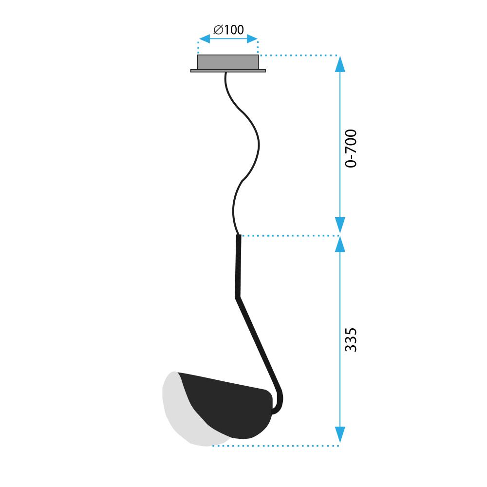 HÄNGANDE TAKLAMPA APP1263-1CP BLACK