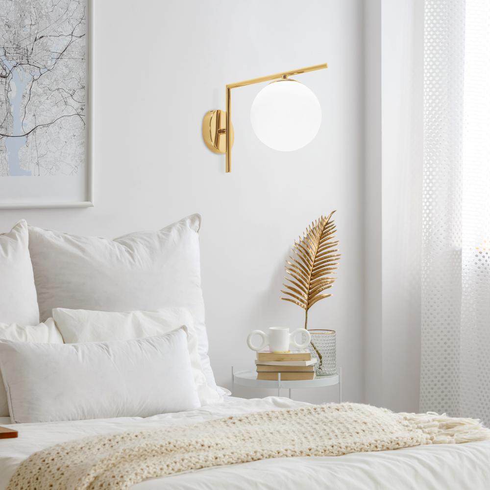 Vägglampa Klot i Glas APP674-1W Guld