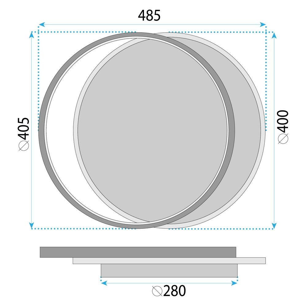Taklampa LHJ076-C SVART/VIT 40 CM LED