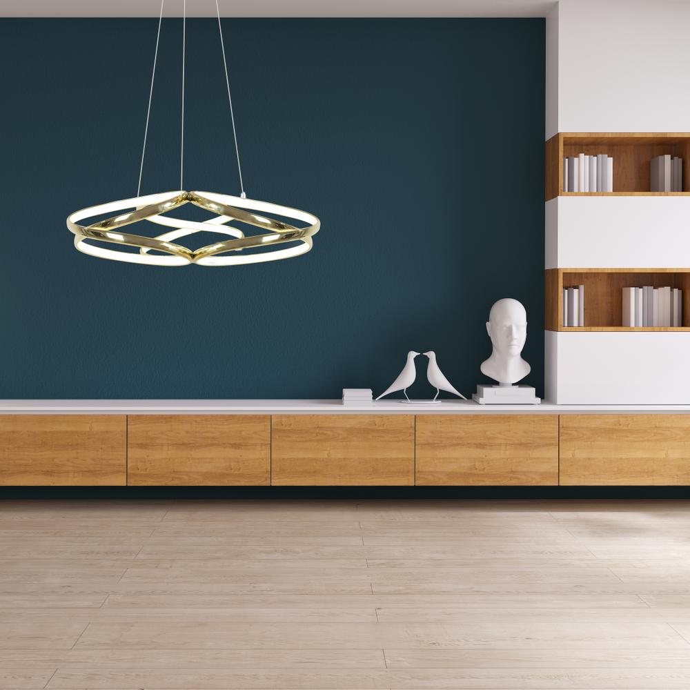 Modern taklampa LED + FJÄRRKONTROLL APP794-CP Flat Guld