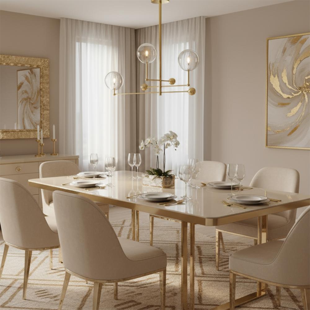Hänglampa Glas Klot 3 st APP918-3CP Guld