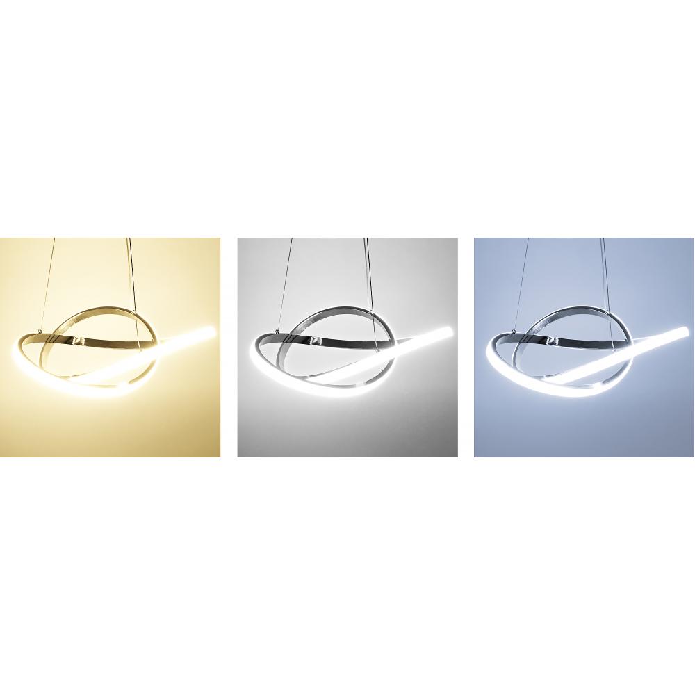 Taklampa Hängande Ring Modern LED + Fjärrkontroll APP389-CP Krom