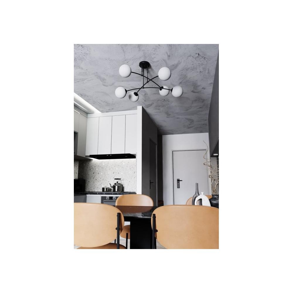 HÄNGLAMPA TAKLAMPA SVART MATT APP1576-6C