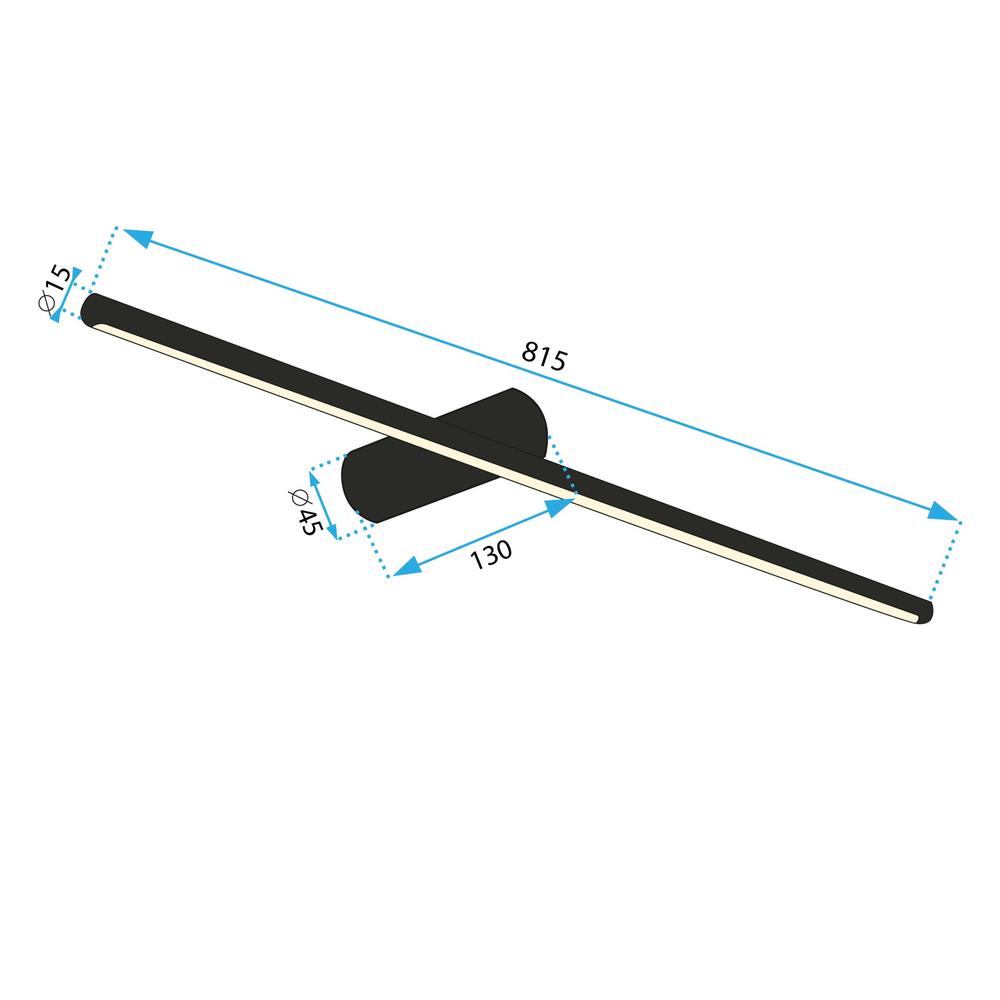 BADRUMSVÄGGLAMPA LED 80CM APP1343-W Svart