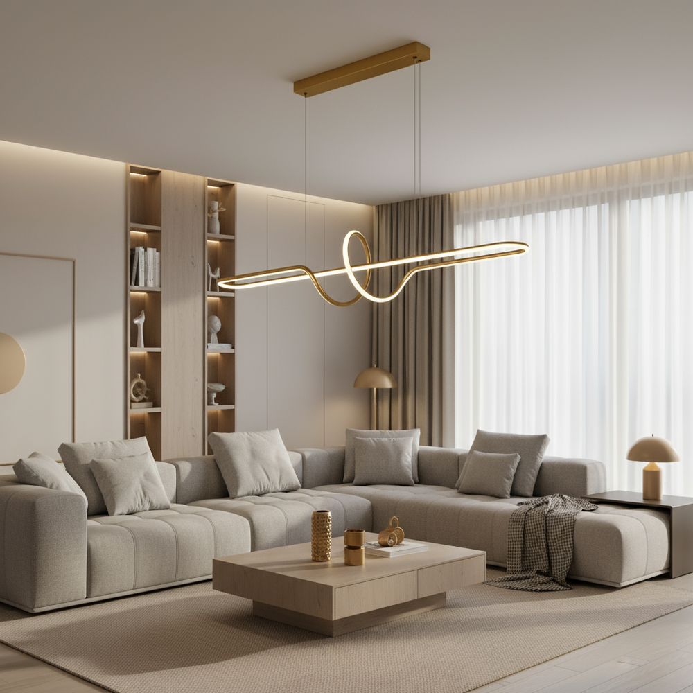 HÄNGANDE TAKLAMPA LED LHJ038-CP GULDBORSTAD