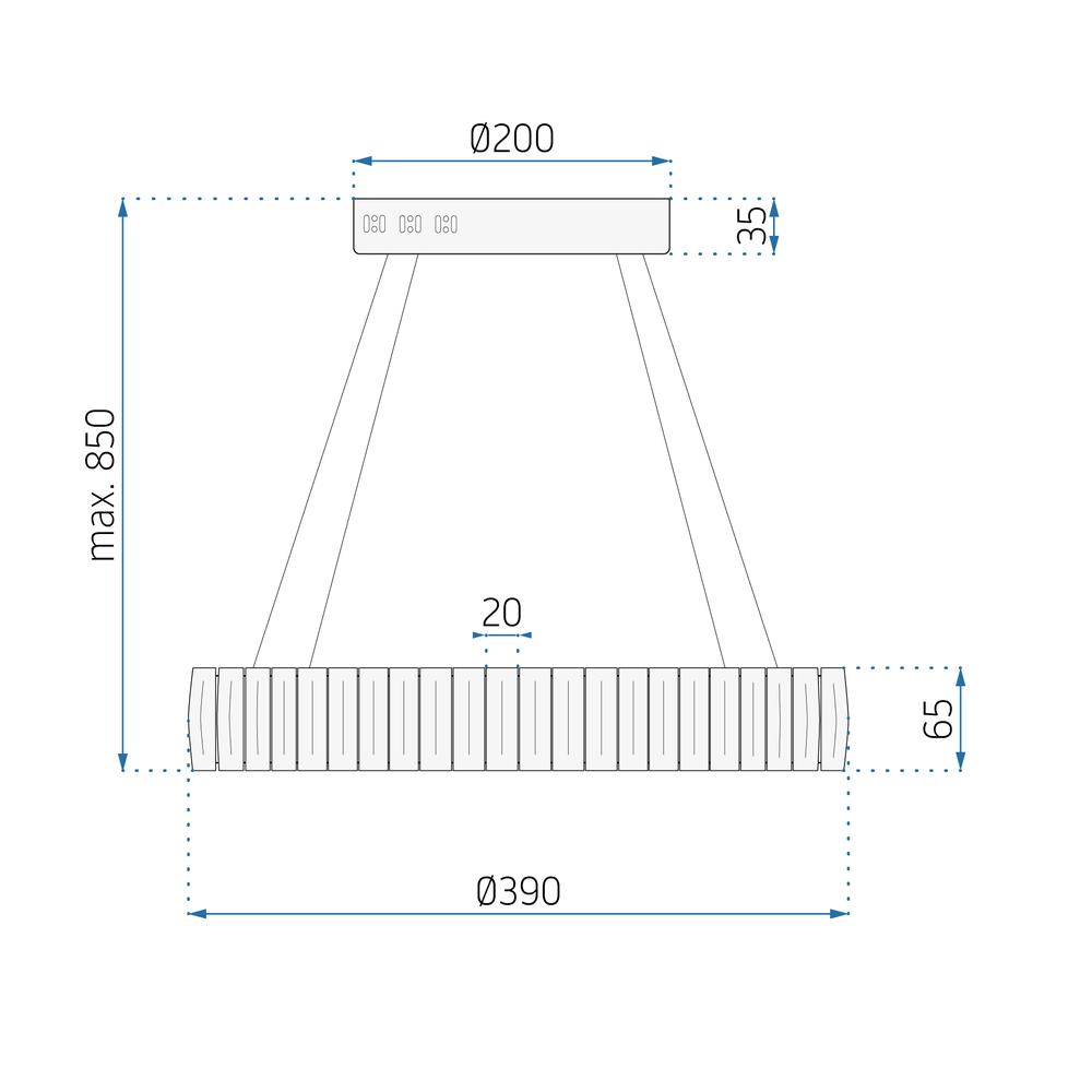 Kristalltaklampa LED APP1040-CP + fjärrkontroll