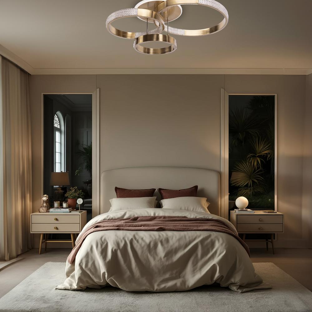 Modern taklampa LED G004-C Borstad Guld med fjärrkontroll