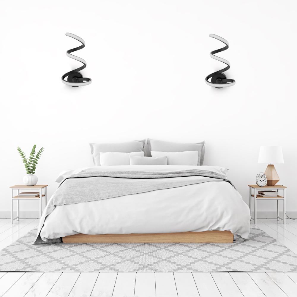 VÄGGLAMPA KINKIET LED SPRING UP APP829-W Svart MATT