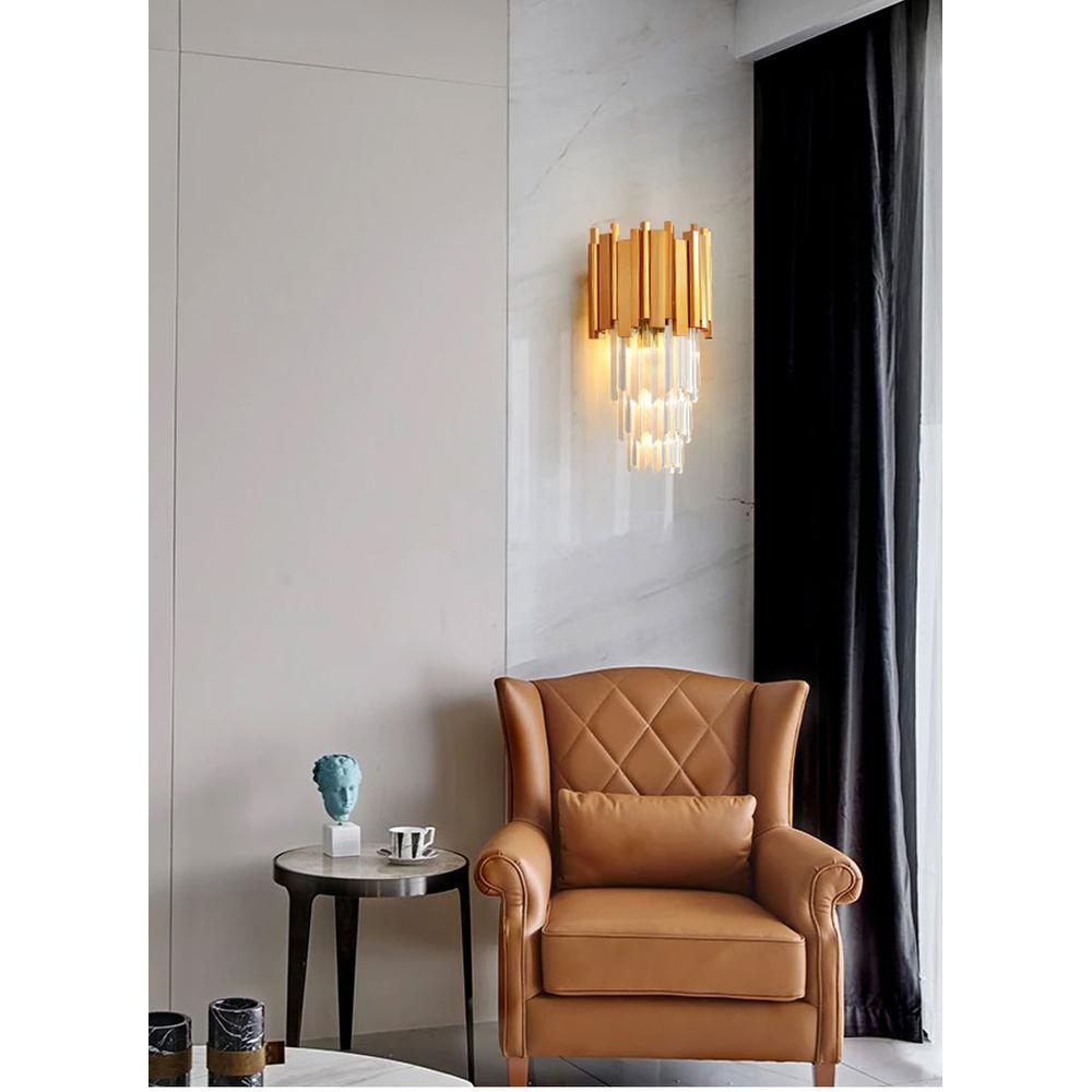 Kristallampa vägglampa 312357 Guld