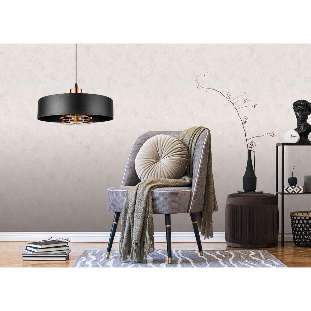 Hänglampa APP1246-1CP Svart-Roséguld