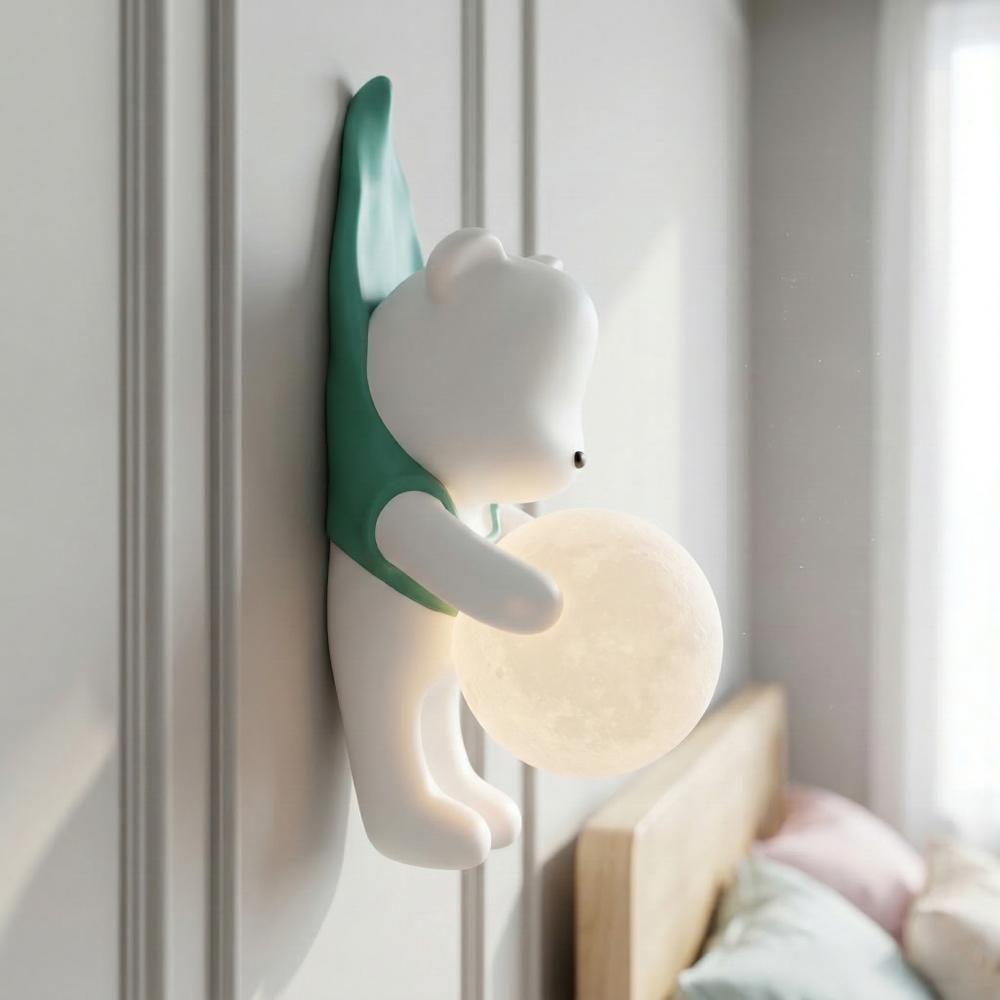VÄGGLAMPA BJÖRN I TRÖJA G169-1W BLÅ