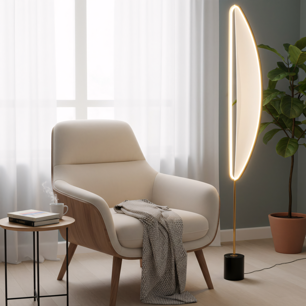 Golvstående LED-lampa G126-F Guld