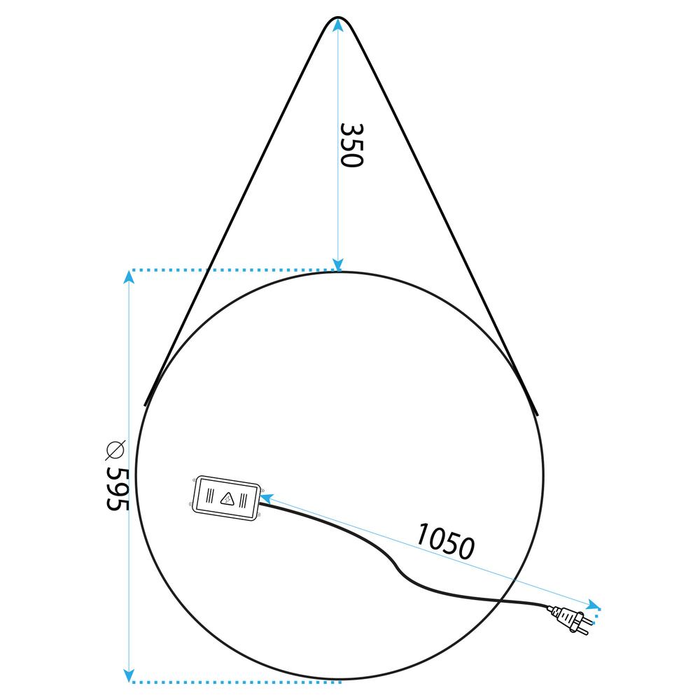 VÄGGSPEGEL LED MED LIST 60 cm YH-3339