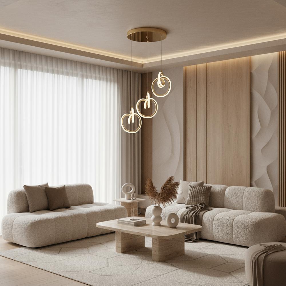 HÄNGANDE LED TAKLAMPA LHJ093-3CP GULD