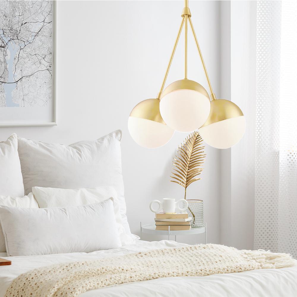 Hängande Lampa Glas Kula Opal APP688-3CP Guld