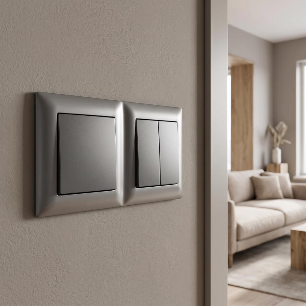 Marco doble para enchufes OSTE JNH014-2F Grey