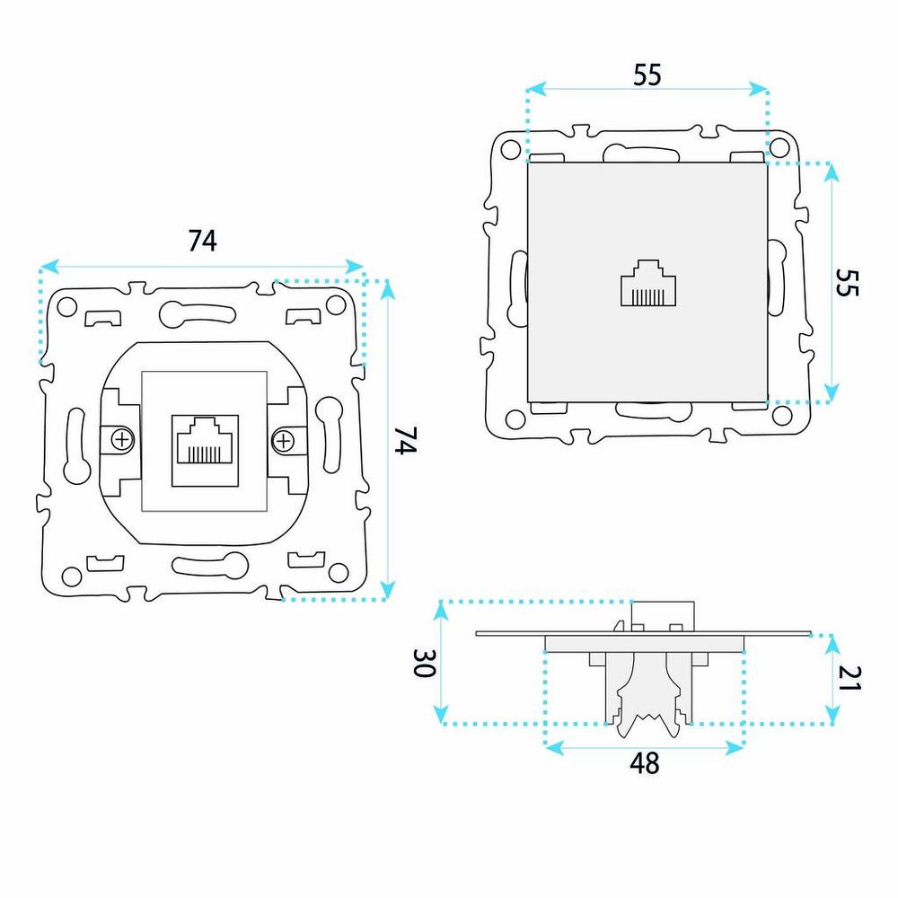 Розетка RJ45 OSTE JNH010-S WHITE