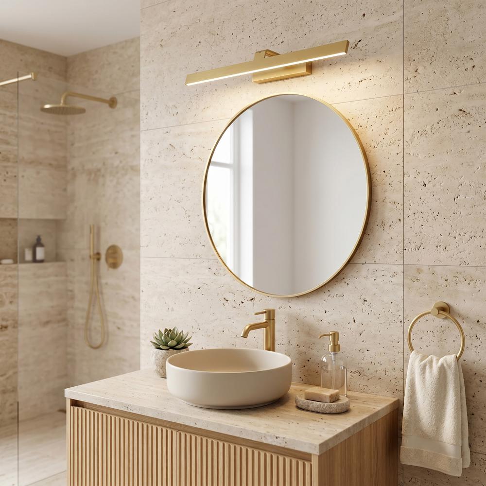 Badrum vägg LED-lampa SWE008-1W 58cm BRUSH GOLD