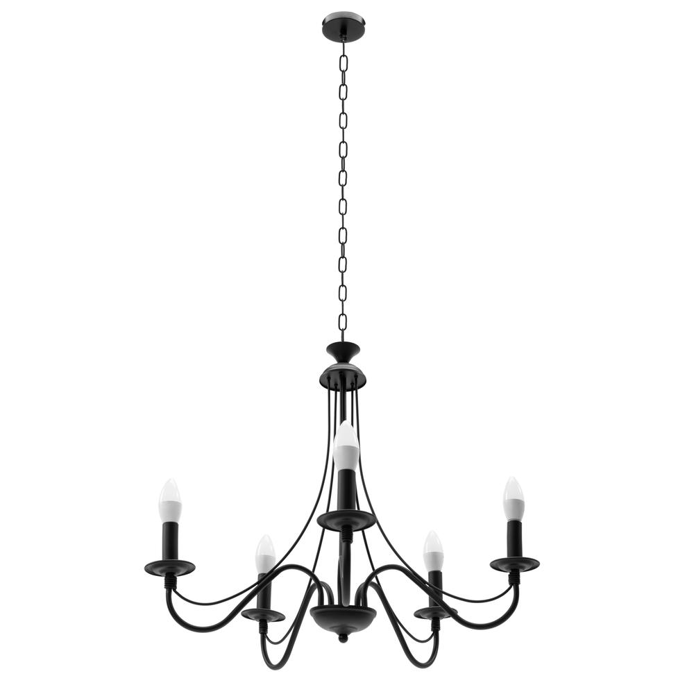 Rustik Takpendlad Lampa APP647-5CP Svart