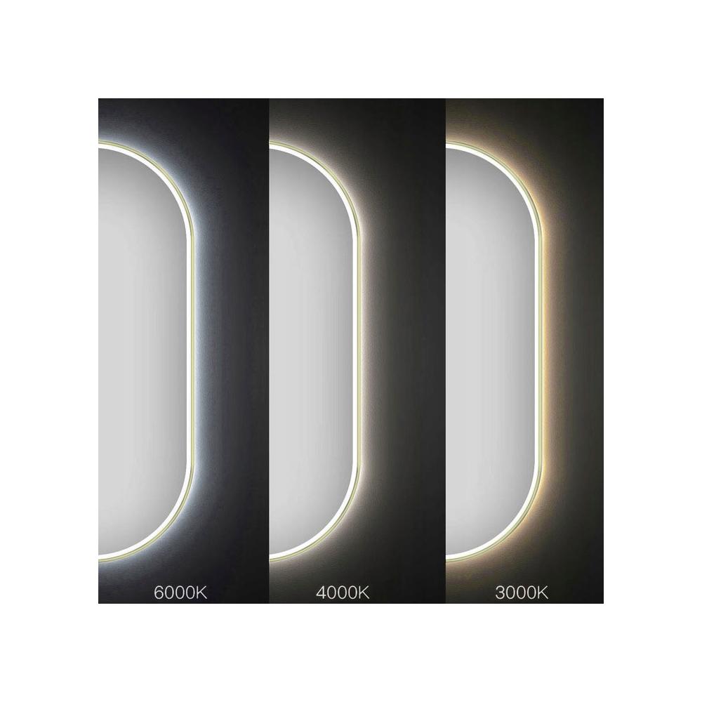 LED-VÄGGSPEGEL OVL 50x100 cm Guld