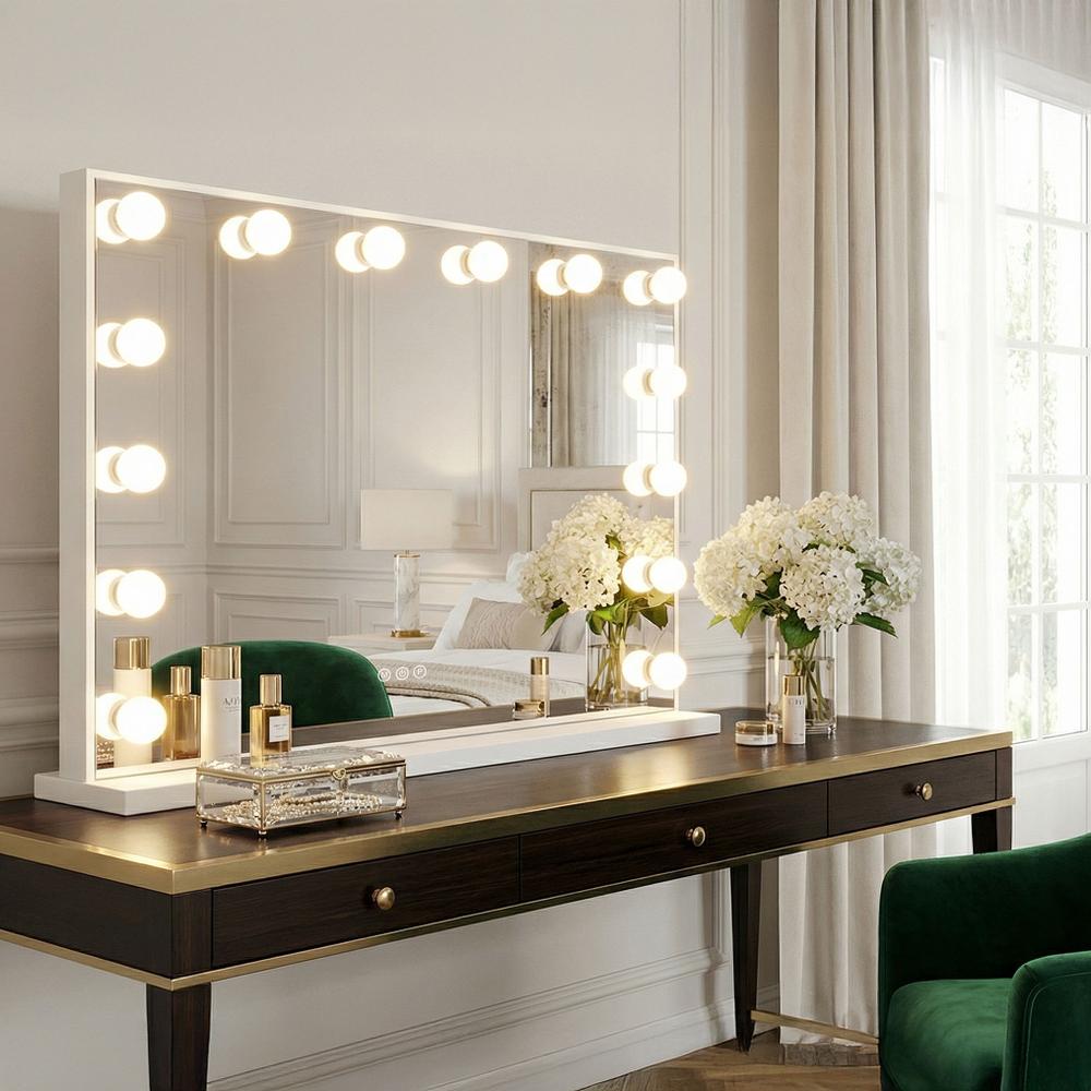Spegel LED Hollywood Vit 80x60
