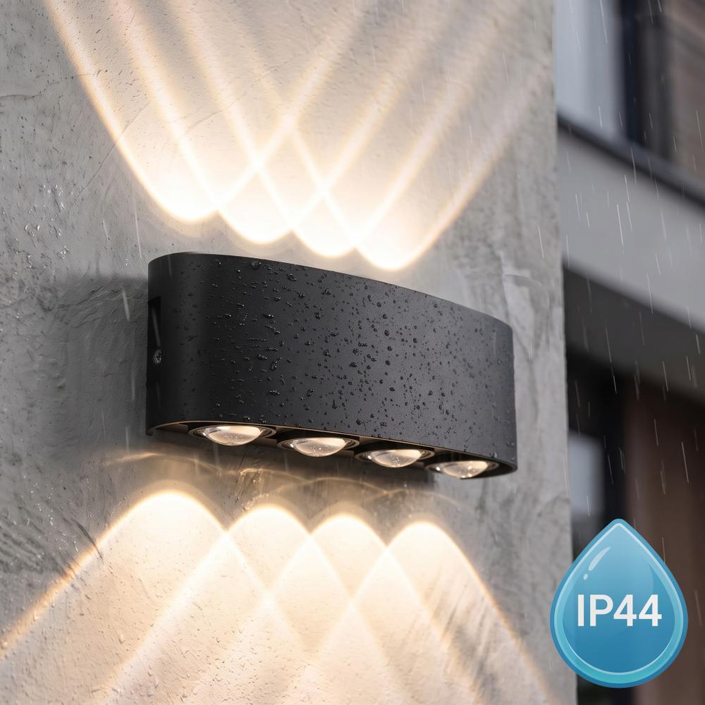 Homlokzati fali lámpa LED JNH041-8G Black