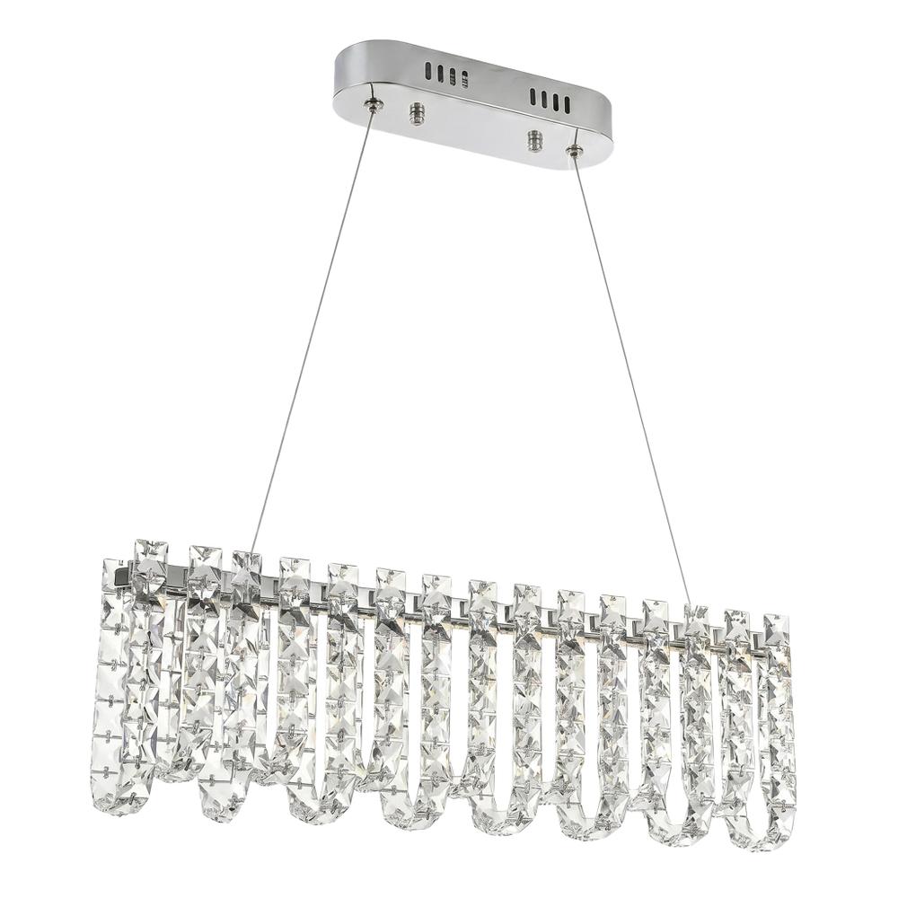 LED-kristall-pendellampa SWE073-CP 60cm Chrome
