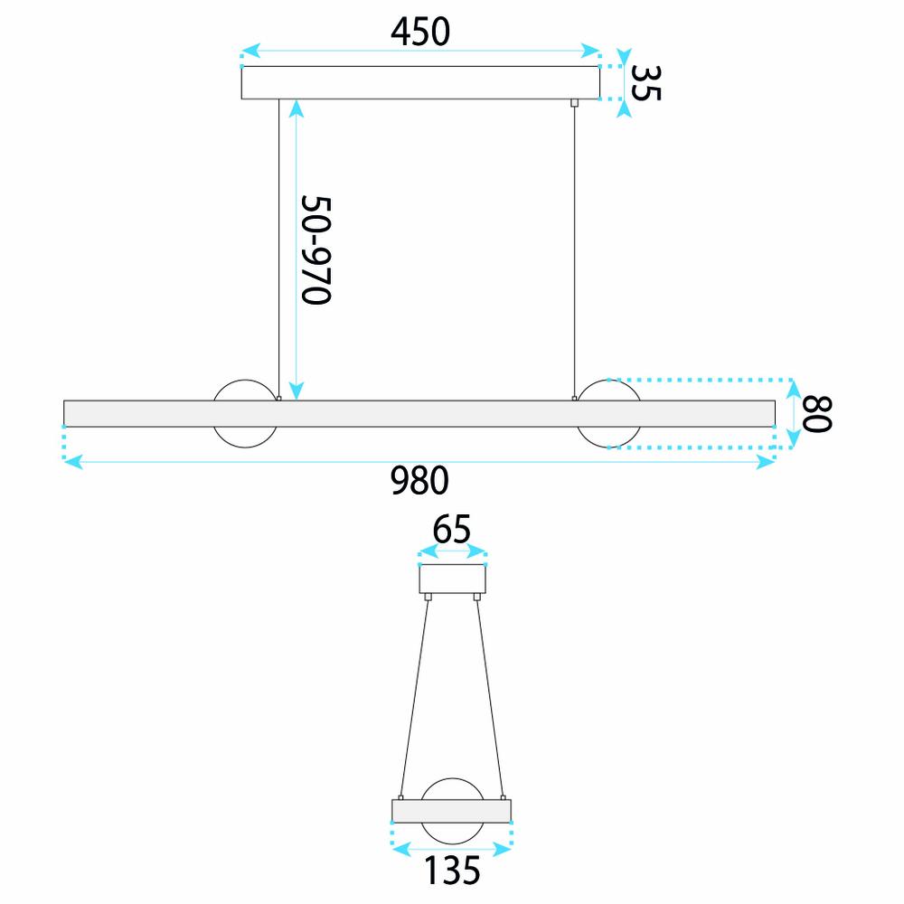 HÄNGANDE TAKLAMPA LED G159-CP GOLD