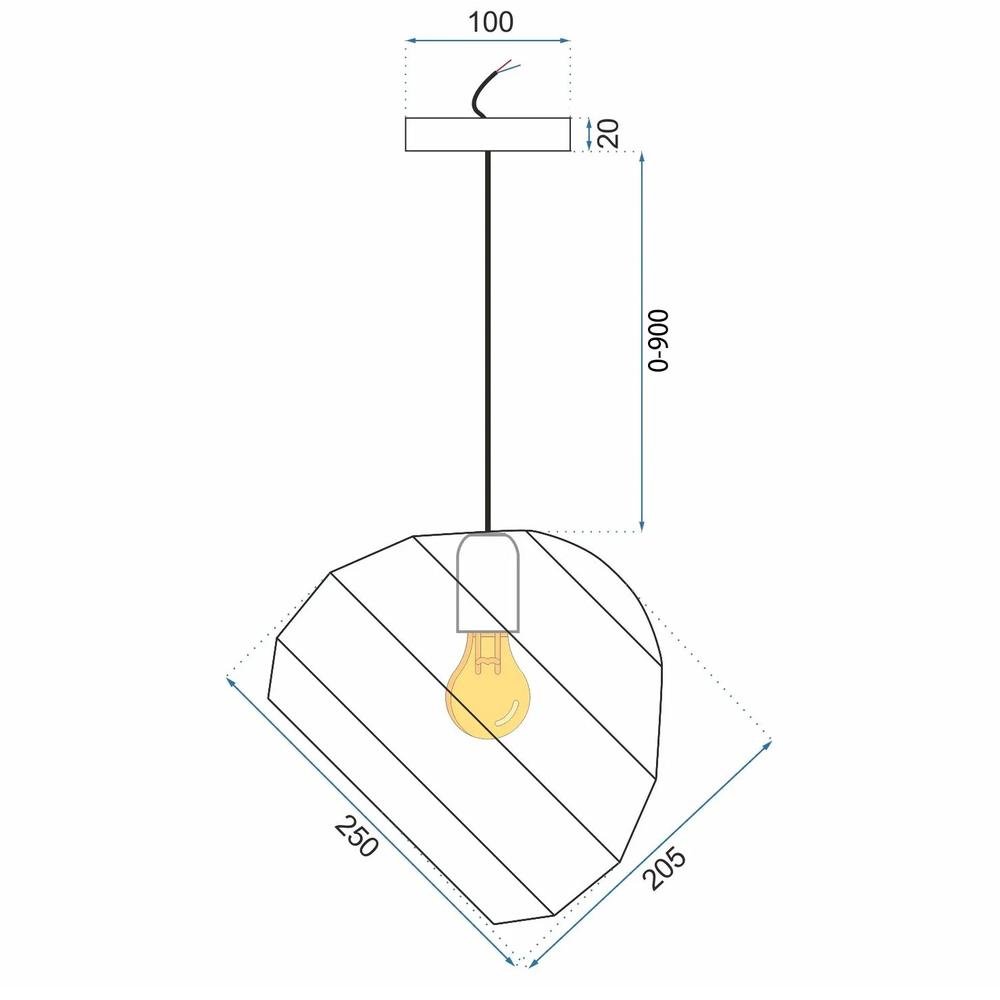 Taklampa Hängande Kula APP381-1CP
