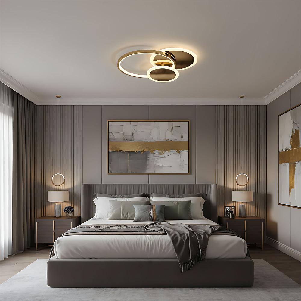 Taklampa APP1710-C LED-plafond Guld + fjärrkontroll