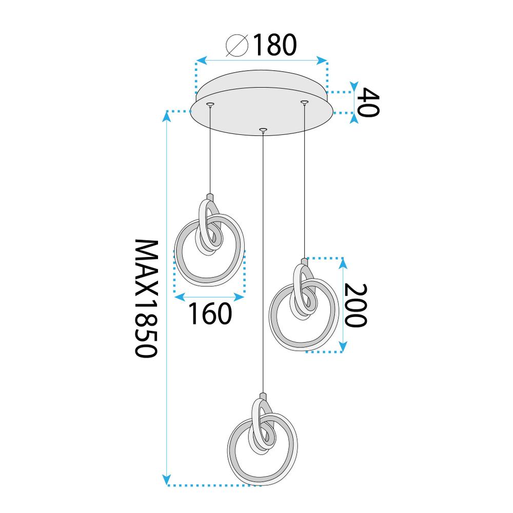 HÄNGANDE LED TAKLAMPA LHJ093-3CP GULD