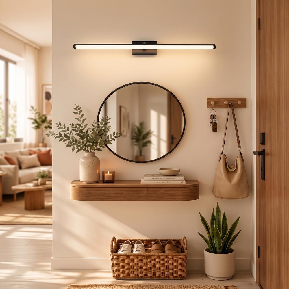 LED vonios sieninė lempa virš veidrodžio 20W 100CM APP375-1W JUODAS