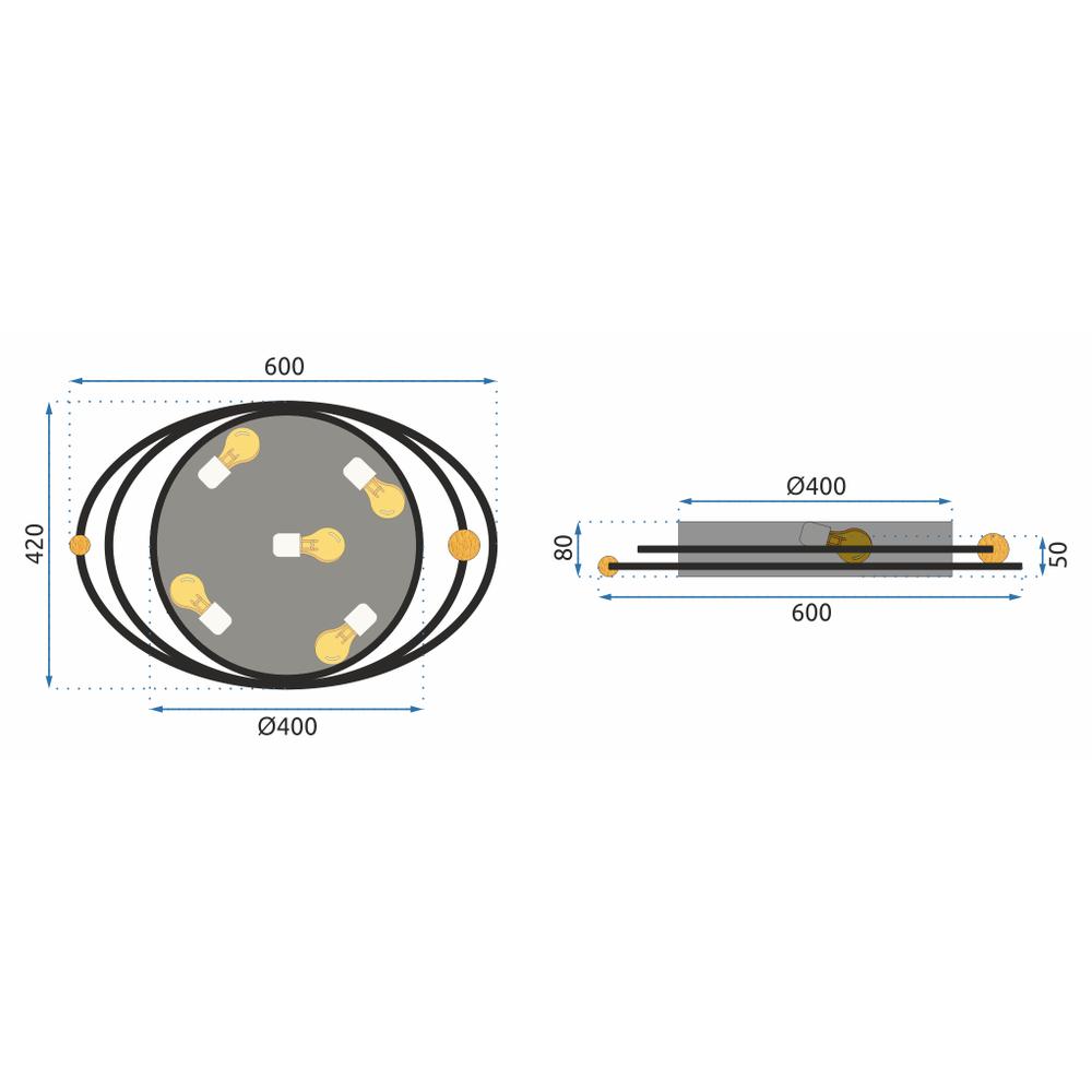 Plafondlampa Galaxy APP871-C Vit