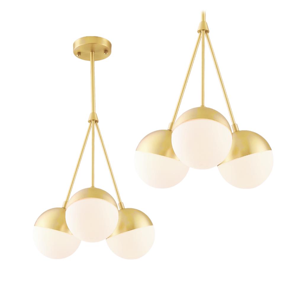 Hängande Lampa Glas Kula Opal APP688-3CP Guld