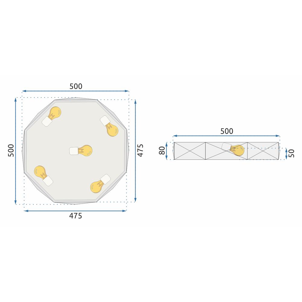 Takplafond Diamond APP863-C 50 cm Svart