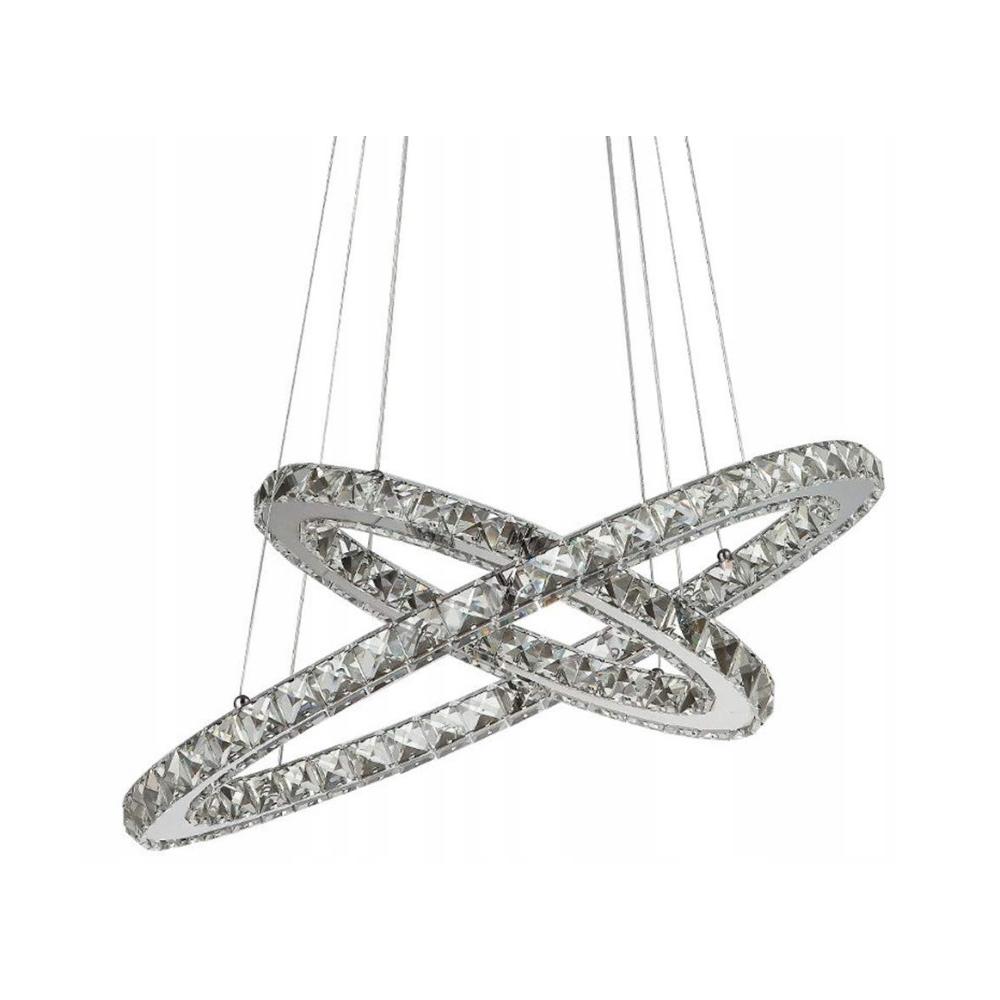 Crystal taklampa Ring 50+30 cm med fjärrkontroll APP418-CP