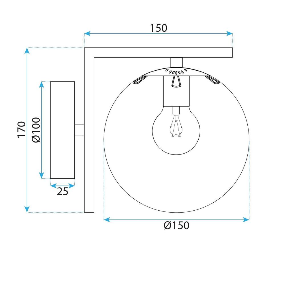 Vägglampa G102-1W Guld