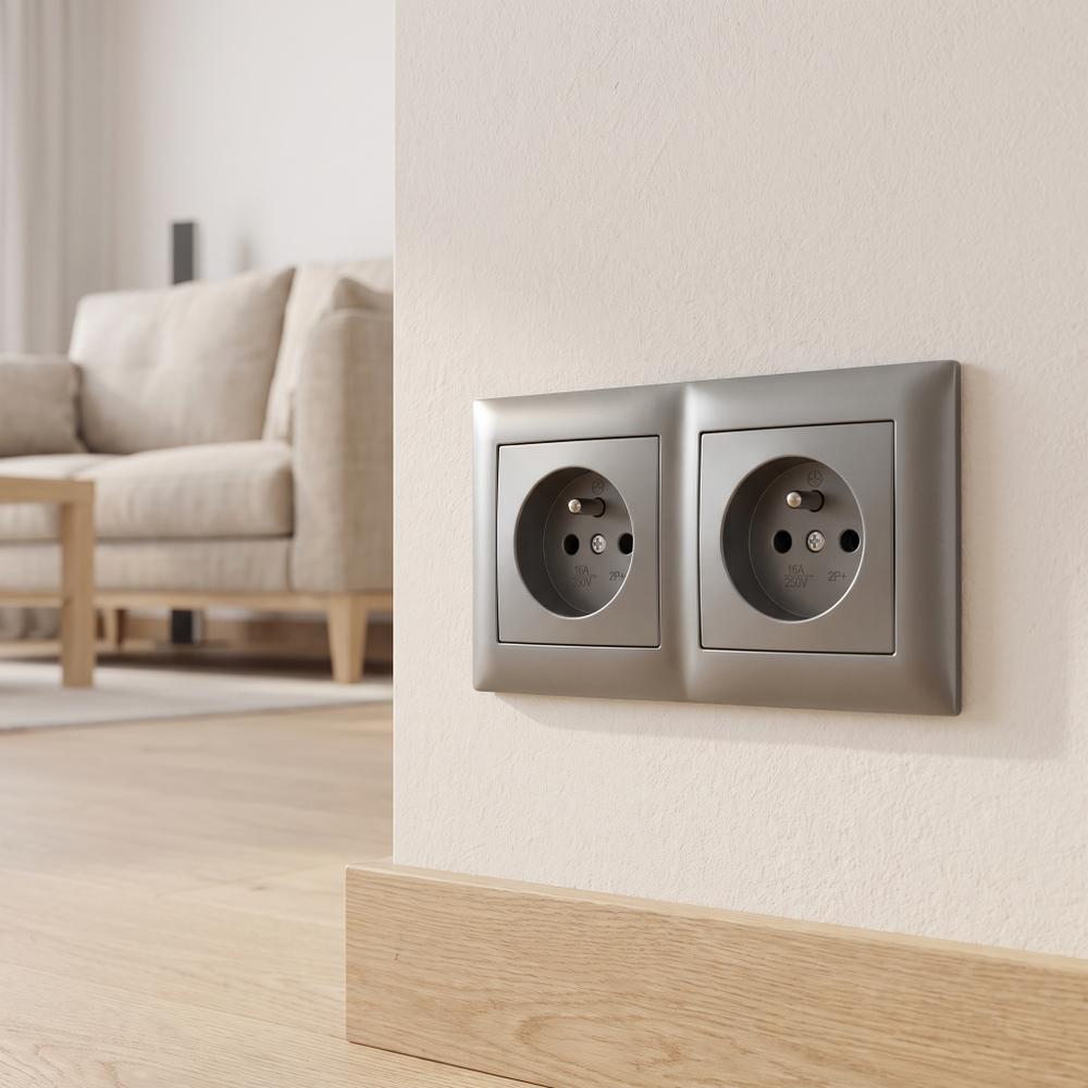 Marco doble para enchufes OSTE JNH014-2F Grey
