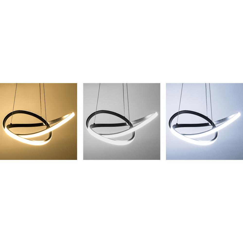 Taklampa Hängande Ring Modern LED + Fjärrkontroll APP391-CP Svart