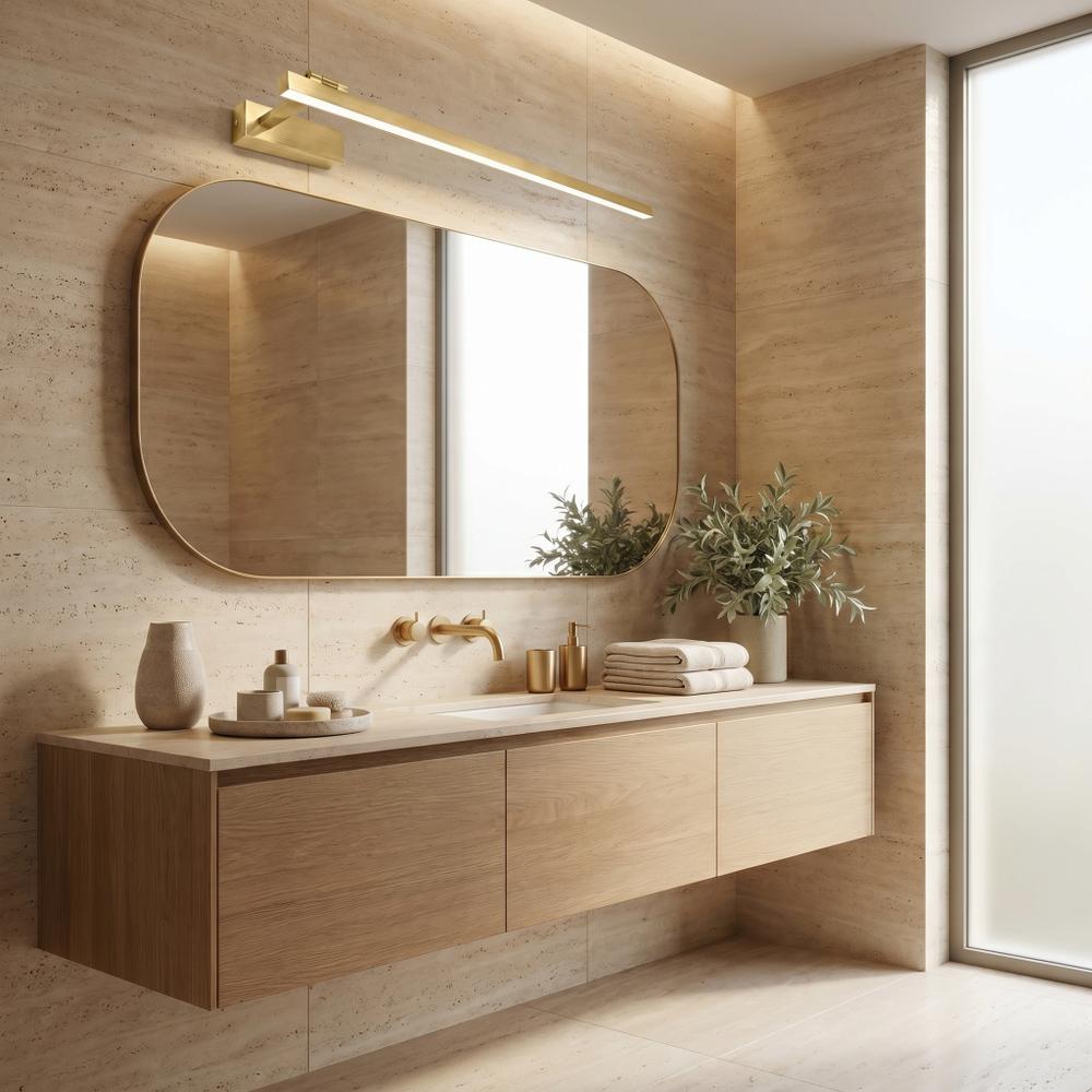 Badrum vägg LED-lampa SWE033-1W 80cm BRUSH GOLD