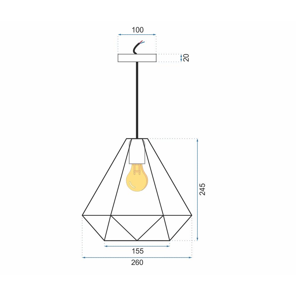 TAKPLAN GEOMETRISK TAKLAMPA TRIANGEL APP252-1CP SVART