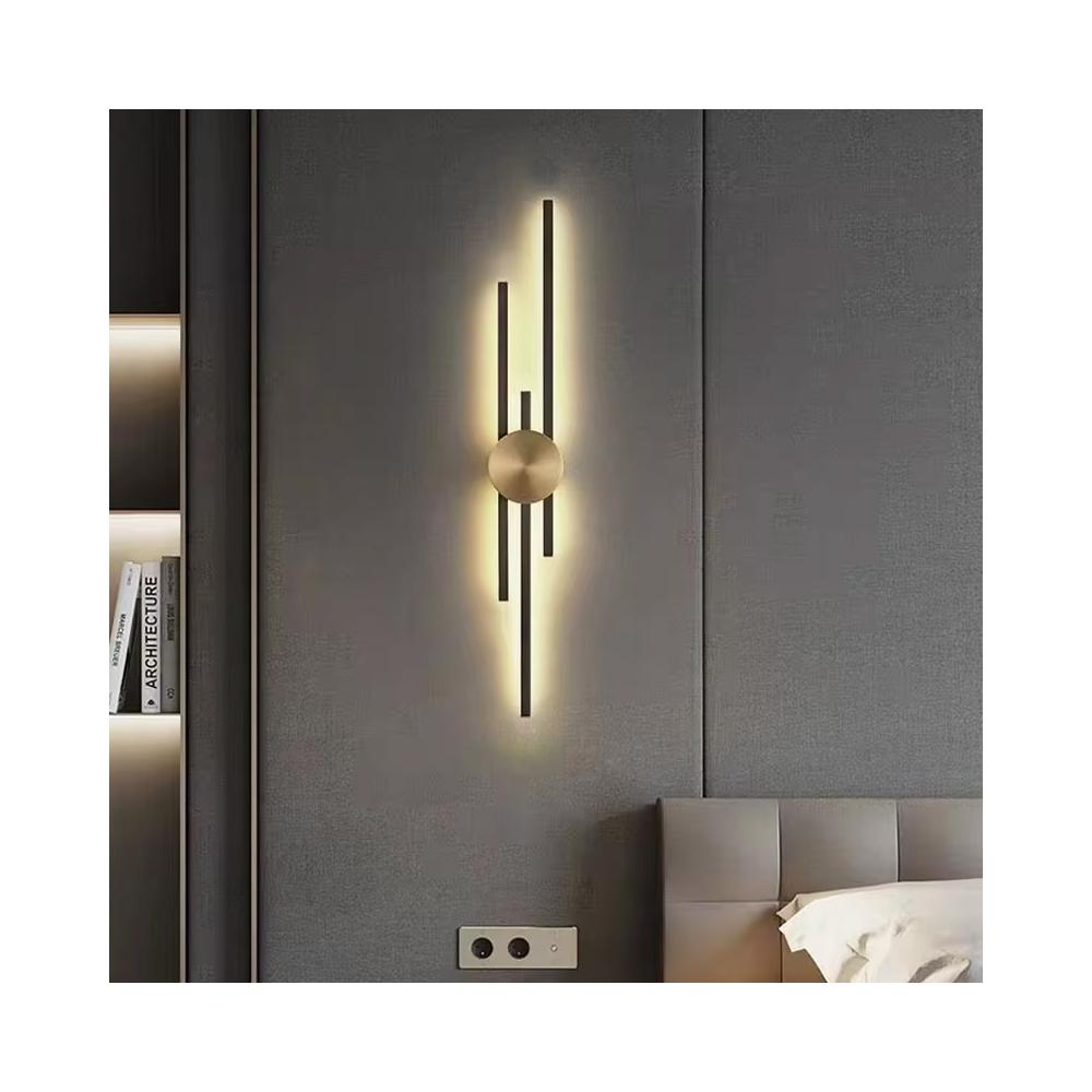 VÄGGLAMPA KINKIET LED APP1437-W SVART/GULD