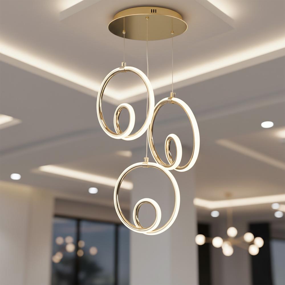 TAKLAMPA HÄNGENDE LED LHJ095-3CP GULD