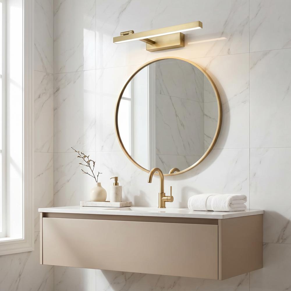Badrum vägg LED-lampa SWE031-1W 40cm Brush Gold