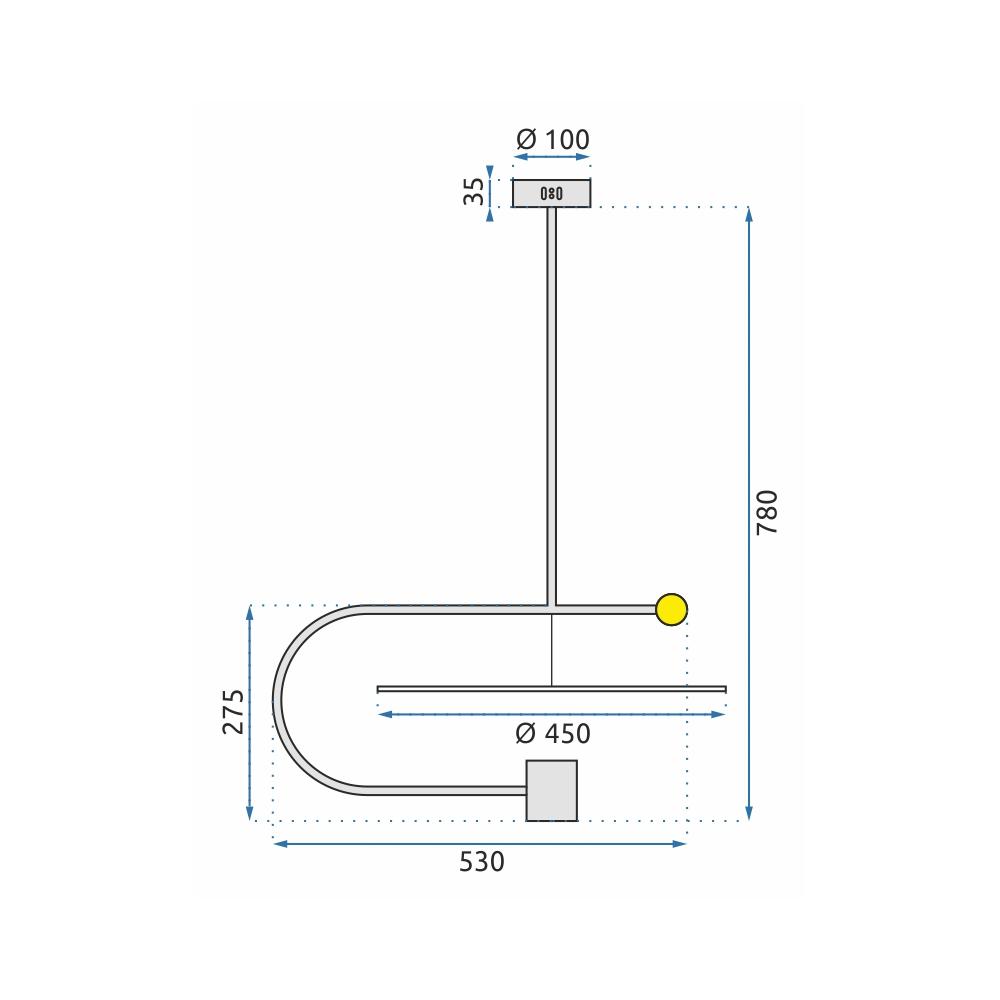 LED taklampa APP589-1CP svart