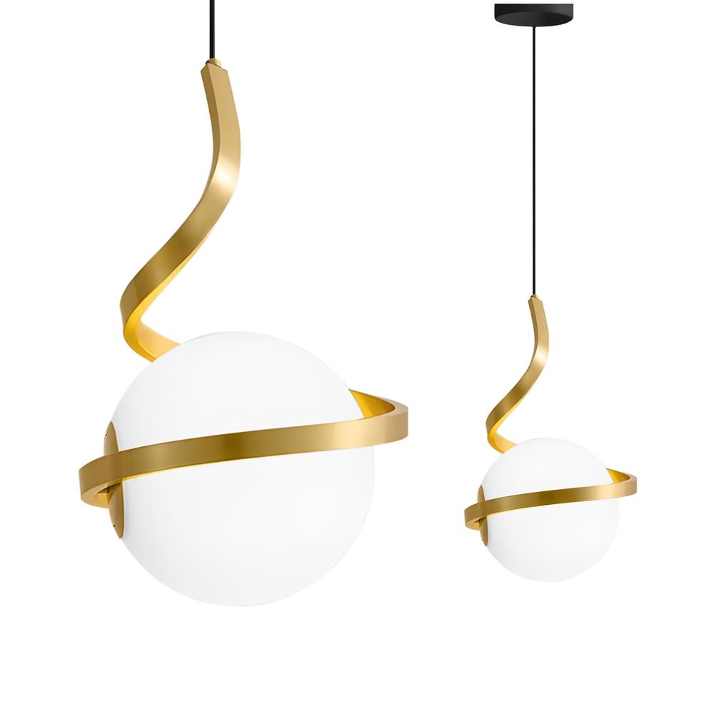 HÄNGLAMPA GLAS KULA SPIRAL APP1733-1CP GULD