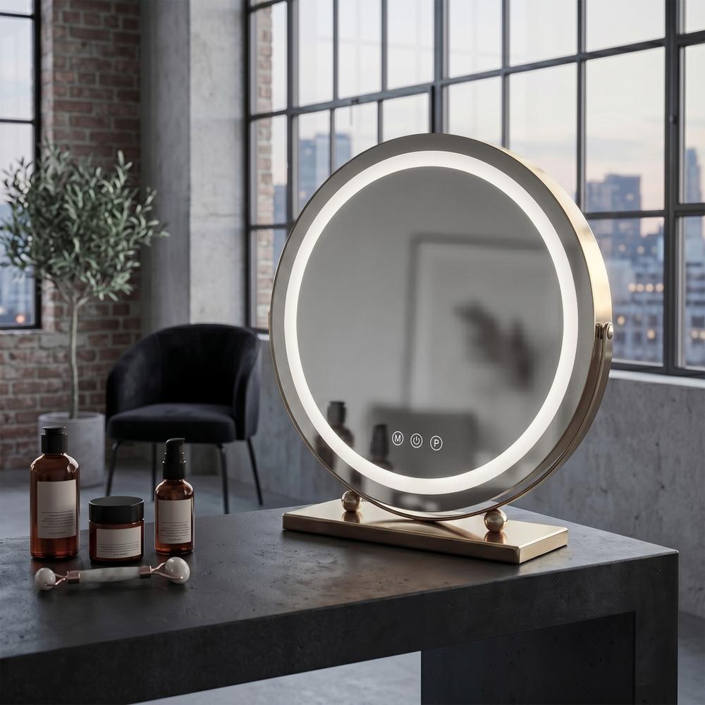 Spegel LED MAKE-UP L.Gold 40 cm