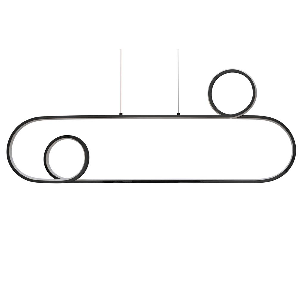 Hängande LED-taklampa APP808-CP Svart + fjärrkontroll