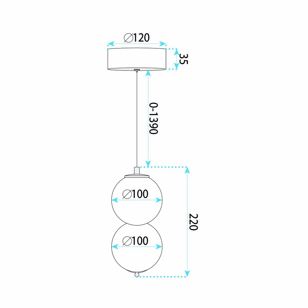 LED taklampa pendel LHJ117-2CP borstat guld